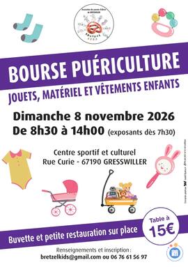 Image Bourse de puériculture - Jouets, matériel et vêtements enfants (photo 1)