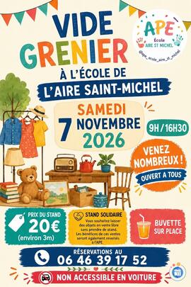 Image Vide grenier à l'école de l'aire saint michel (photo 1)