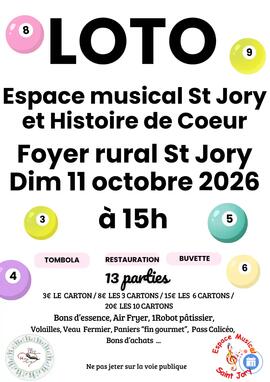Image Loto des associations Espace musical St Jory et Histoire de Coeur (photo 1)