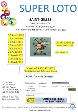 Image Super loto du Comité des fêtes St Gilles 35 Anim Gégé loto (photo 1)