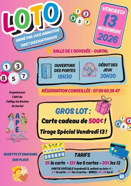 Image LOTO DE L APE COLLEGE LES ROCHES DE DURTAL (photo 1)