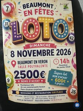 Image Super loto de l'association Beaumont en fêtes animé par Mélanie (photo 1)