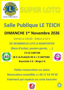 Image SUPER LOTO du LIONS CLUB LE DELTA (photo 1)