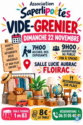 Image VIDE GRENIER ASSOCIATION SAPERLI’POETES (photo 1)