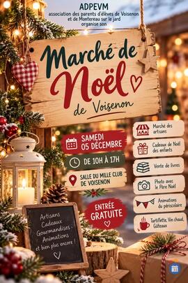 Image 🎄Marché de Noël de Voisenon 🎄 Samedi 05 décembre 10h–17h 📍 Salle du Mille C (photo 1)