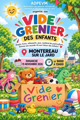 Image VIDE-GRENIER DES ENFANTS 🎉 📅 Dimanche 15 novembre 2026 🕘 9h00 à 16h00 (photo 1)