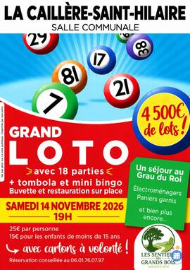 Image Grand Loto - 4500 € de Lots - Formule Cartons à Volonté (photo 1)