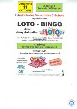 Image loto- bingo amicale des secouriste créchois avec jamy 47 tirages (photo 1)