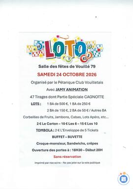 Image loto- bingo pétanque vouillé avec JAMY 47 tirages (photo 1)