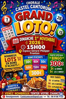 Image Grand Loto Dimanche 1er novembre 2026 15h00 (photo 1)