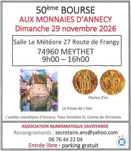 Image Bourse Numismatique d’Annecy - 29 novembre 2026 (photo 1)