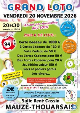 Image GRAND LOTO ANIME PAR AMANDINE RDV LOTO A MAUZE THOUARSAIS (photo 1)