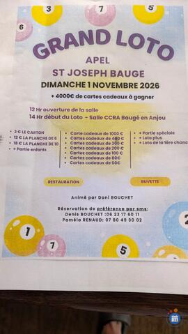 Image Super loto APEL St Joseph Baugé animé par Dani (photo 1)
