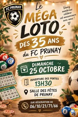 Image MÉGA LOTO DES 35 ANS DU FC PRUNAY (photo 1)