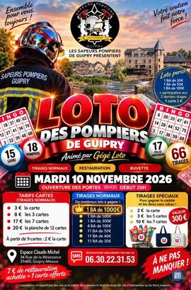 Image Super loto des Pompiers Guipry Anim Gégé loto (photo 1)