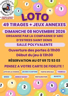 Image GRAND LOTO D'AUTOMNE DE LA COMPAGNIE D'ARC D'ESTRES SAINT DENIS (photo 1)