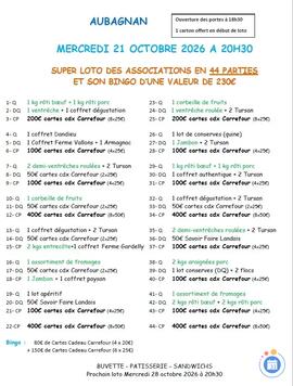 Image AUBAGNAN LOTO EN 44 PARTIES ET SON BINGO (photo 1)