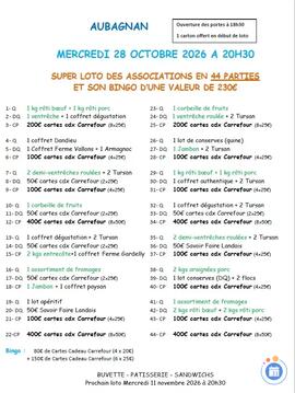 Image AUBAGNAN LOTO EN 44 PARTIES ET SON BINGO (photo 1)
