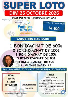 Image SUPER LOTO FAMILLES RURALES ANIMATION JEAN MARIE (photo 1)