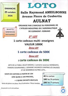 Image Loto de l'amicale du personnel de l'AIACF (photo 1)