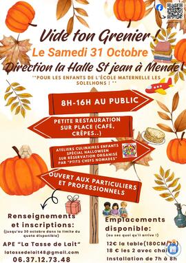 Image Vide grenier 31 octobre halle St jean !! (photo 1)