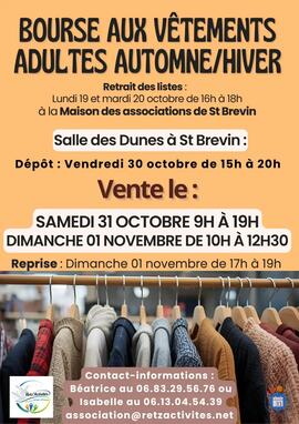 Image BOURSE AUX VETEMENTS ADULTES AUTOMNE / HIVER (photo 1)