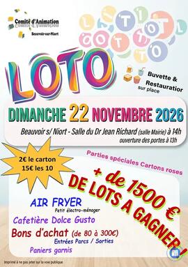 Image LOTO ANNUEL du Comité d'Animation - Beauvoir sur Niort (photo 1)