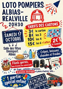 Image 🎉 Loto des Sapeurs-Pompiers d’Albias-Réalville – 17 octobre 2026 🚒 (photo 1)