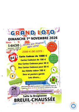 Image GRAND LOTO ANIME PAR VIRGINIE RDV LOTO A BREUIL CHAUSSEE (photo 1)
