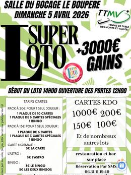 Image Super loto organiser par TENNIS DE TABLE ANIMATION FLORIAN (photo 1)