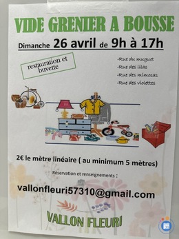 Image Vide grenier de Bousse Rues des Fleurs autour du cimetière (photo 1)