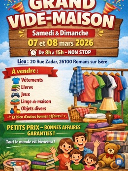 Image Grand Vide maison - Déco, Jeux, Livre, Vaisselle, Vêtements (photo 1)