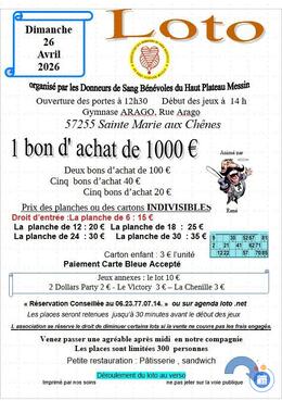 Image loto les Donneurs de Sang Bénévoles du Haut Plateau Messin (photo 1)