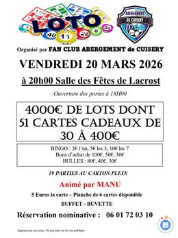 Image Super loto du Fan club Abergement de Cuisery (photo 1)