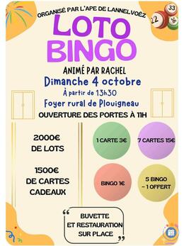 Image Loto Bingo APE De Lannelvoez animé par Rachel (photo 1)