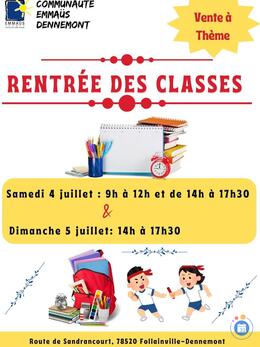 Image Vente à thème solidaire RENTREE DES CLASSES (photo 1)