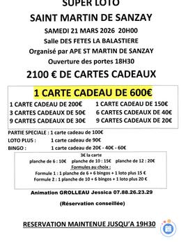 Image Super loto organise par ape st martin de sanzay (photo 1)