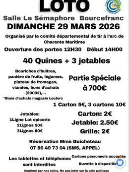 Image Loto comité départemental de tir à l'arc Charente-Maritime (photo 1)