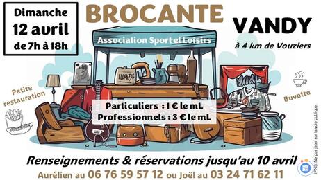 Image Brocante de l'Association Sport et Loisirs à Vandy (photo 1)