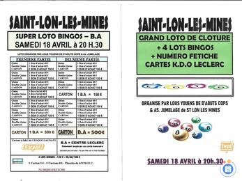 Image Grand loto bingos avec Fétiche de Clôture (photo 1)