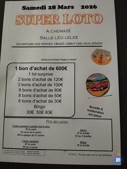 Image Loto animation ciriane a CHEMAZÉ salle léo lelee (photo 1)