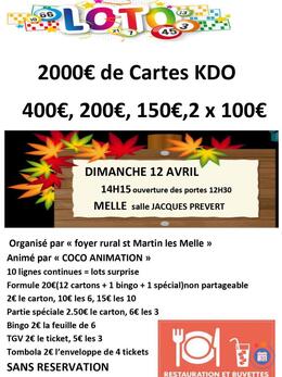 Image loto' foyer rural st martin les melle, coco animation' (photo 1)