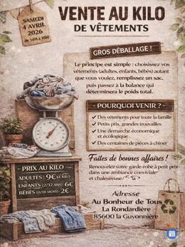 Image Vente au kilo de vêtements toutes tailles (photo 1)