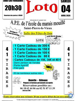 Image Loto A.P.E. l’école du marais mouillé de St-Pierre-le-Vieux (photo 1)