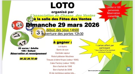 Image Super Loto organisé par la société de chasse des Ventes (photo 1)