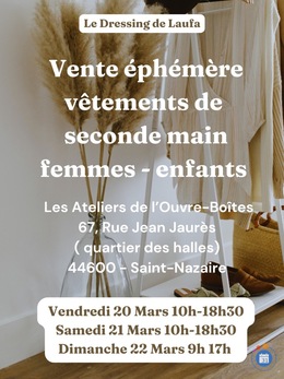 Image Vente éphémère de vêtements de seconde main enfants femmes (photo 1)