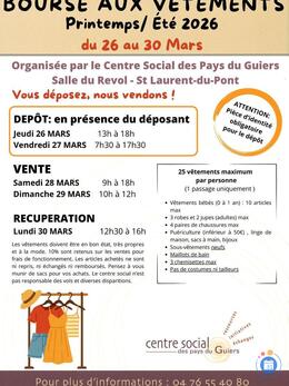 Image Bourse aux vêtements Printemps - Ete 2026 (photo 1)