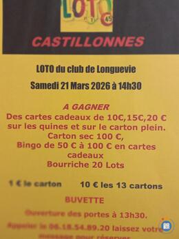 Image Grand Loto Club de LONGUEVIE (photo 1)