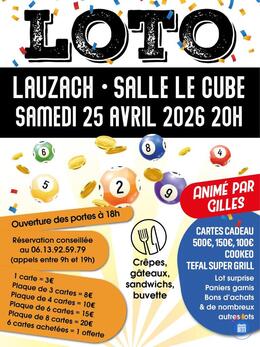 Image LOTO Samedi 25 avril Lauzach salle Le Cube Animée par Gilles (photo 1)