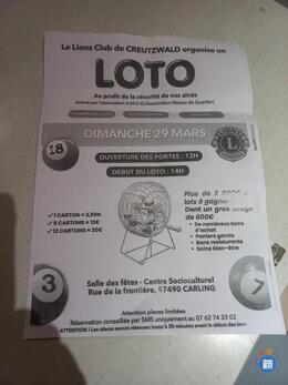 Image LOTO LIONSCLUB Creutzwald au Profit de la Sécurité des Aînés (photo 1)